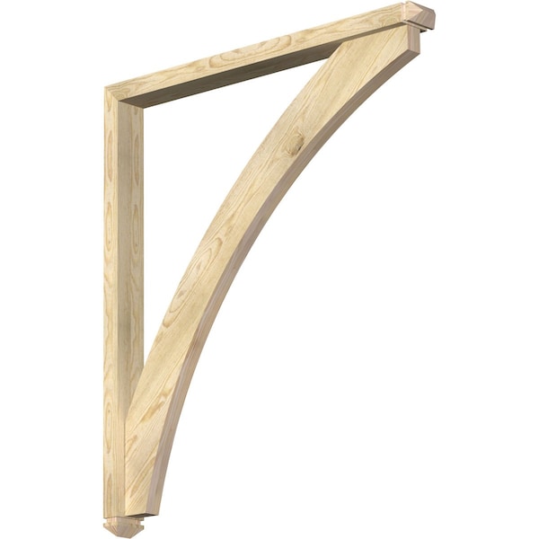 Ekena Millwork Thorton Arts and Crafts Rough Sawn Bracket w/ Offset Brace, Douglas Fir, 4"W x 42"D x 48"H BKT0402X42X48THR03RDF - main